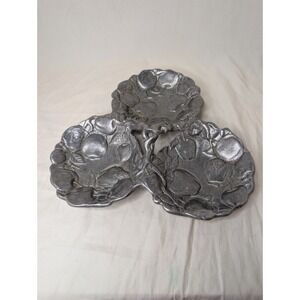 ARTHUR COURT Apple Vine Trio 3 Bowl Handled Serving Relish Candy Tray Plate 1993